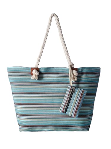 DonDon Bolso de playa grande impermeable con cremallera - Patchwork