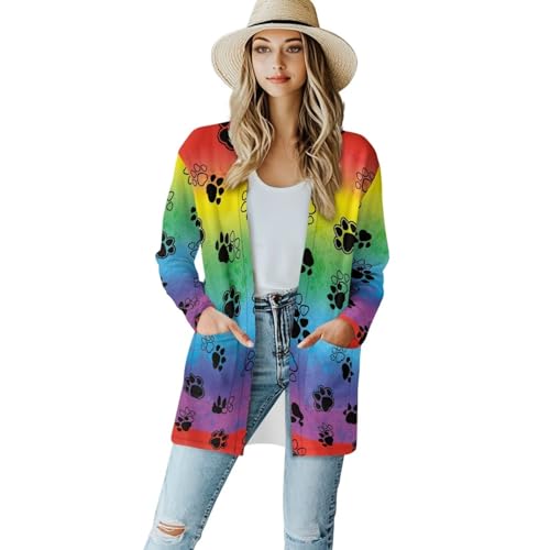 Image of Women's Open Front Cardigan Long Sleeve Loose Sweater Lightweight Soft Cardigan Jackets