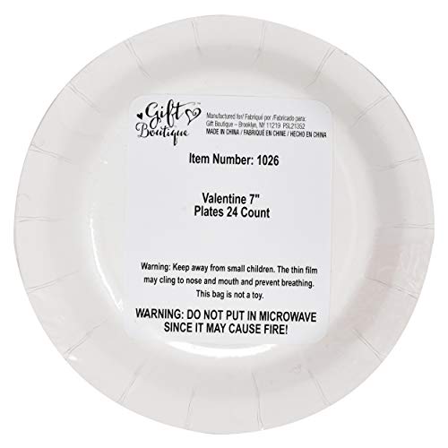 Valentines Day Party Supplies Tableware Set 24 9" Plates 24 7" Plate 24 9 Oz Cup 50 Lunch Napkins For Valentine's Holiday Heart Love Adult Teens Kids Parties Disposable Paper Goods Dinnerware Decor #TOP6