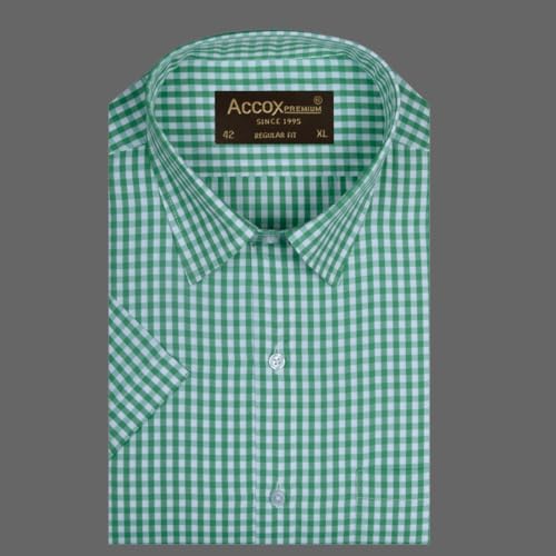 Image of ACCOX Men's Half Sleeves Formal Regular Fit Cotton Shirt(GCR561)
