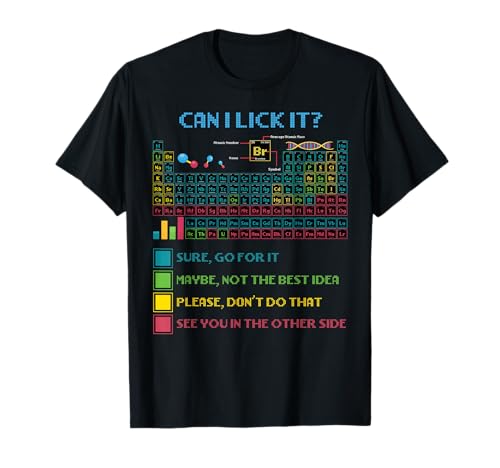 Funny Periodic Table Science Can I Lick It Chemistry Teacher T-Shirt