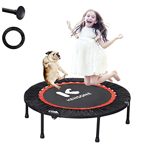 Kensone 40" Mini Trampoline Rebounder Trampoline For Adults Small Fitness Trampoline For Kids Bounce Exercise, 1 Extra Black Cotton Safety Pad Included, Max Load 330 Lbs #TOP7