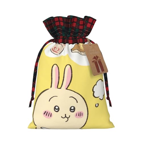 ギフトバッグ ちいかわ うさぎ 巾着袋 ラッピング袋 引きひも袋 軽量 コンパクト 巾着バッグ 収納袋 小物入れ トラベルポーチ ジュエリーポーチ 小物収納 携帯用 大容量 おしゃれ かわいい 人気 誕生日 記念日 プレゼント 12*17.5cm