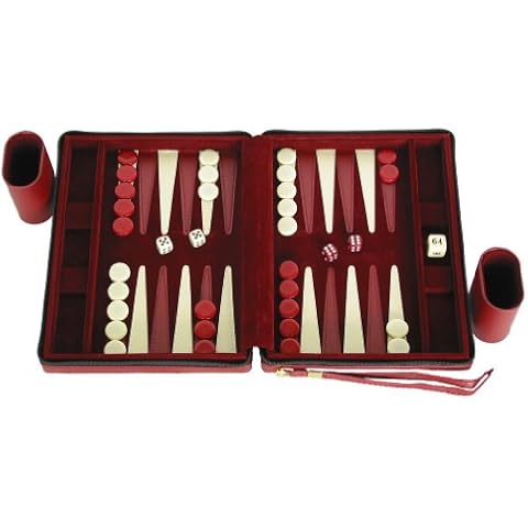 Middleton Games Portfolio Gammon - Maroon - Magnetic Travel Backgammon Set Cover