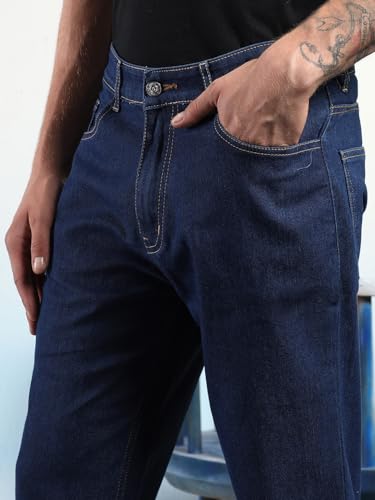 Image of KOTTY Men's Solid Estate Blue Stylish Jeans