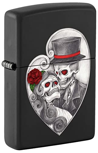 Encendedor Zippo Negro Mate Calavera 81119 miniatura 1