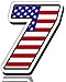 Biomar Labs® Número 7 Bandera Americana de Estados Unidos Nacional USA Calavera Vinilo Adhesivo Pegatina Coche Auto Motocross Moto Sport Start Racing Tuning N 307