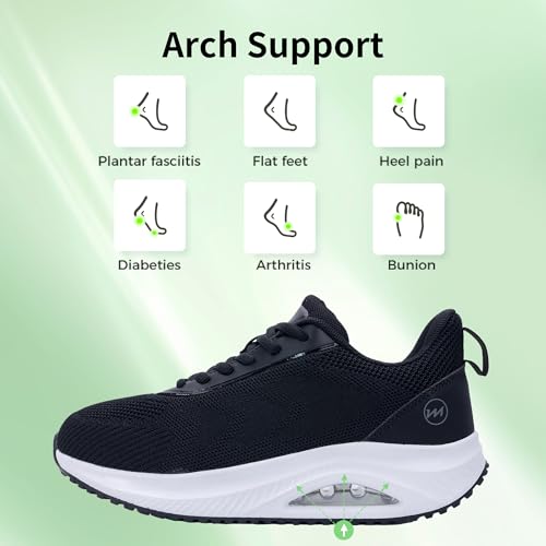 Gyeice Women's Walking Shoes Arch Support Orthotic Breathable Tennis Sneakers for Plantar Fasciitis Pain Relief US 5.5-113
