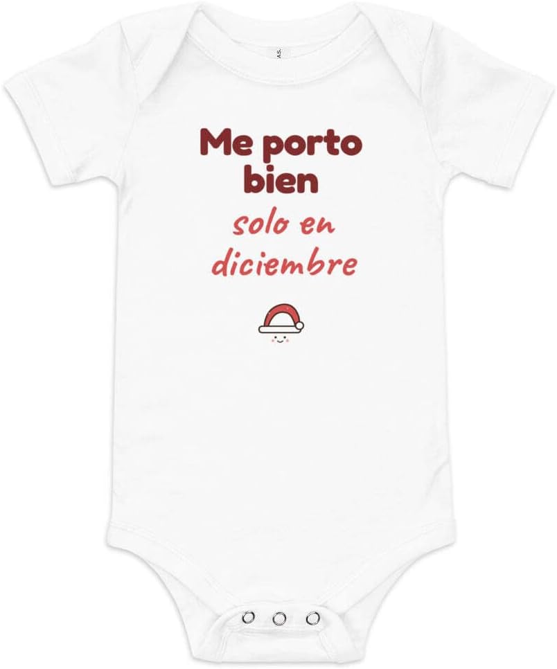 Me Porto Bien Solo en Diciembre — Body de Bebé Gracioso | Navidad Amarillo 6-12m