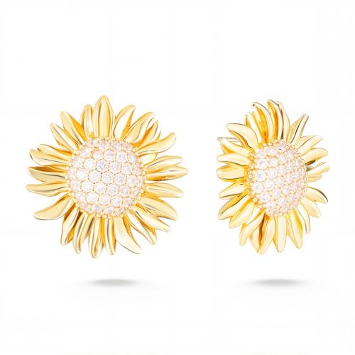Wrangler Sunflower Earrings for Women 925 Sterling Silver Flower Stud Earrings Bohemian Jewelry