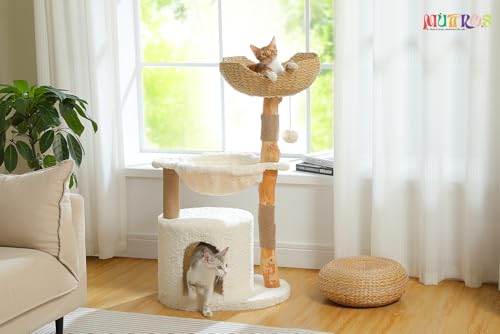 Árbol Moderno para Gatos Grandes de Madera con Hamaca y Rascador miniatura 2