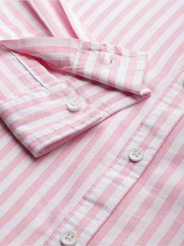 Image of The Indian Garage Co Men Regular Fit Striped Full Sleeves Cutaway Collar Casual Shirt