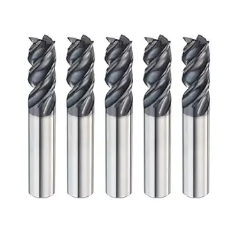 SPEED TIGER Carbide Square End Mill - 4 Flute - IPVE3/8 4 (5 Pieces, 3/8