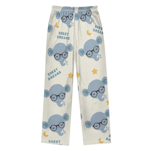 Elephant Boys Pants Boys Athletic Pants Long Pant for Boywith Pockets Wide-Leg Size 6-14Y2