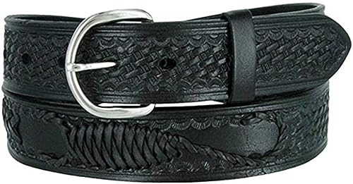 Roger Enterprises Real Genuine Leather Belt Tooled Braided Scorpion & Western Designed Stiches For Dress Casual Pants (34)