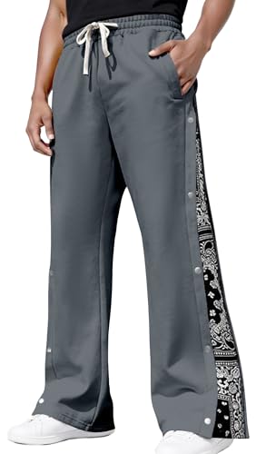 Pantalon baggy homme résistant et ajustable avec boutons pression pour un look Y2K parfait