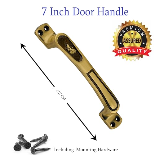 Image of Door Handle Cool Door Handles for Main Door Aluminum (7 Inch), Antique- Finish Door Handles for Home and Office for Wooden & Glass Door Handle, Pull Door Handle (Pack of 2 Pair, Ganesh)