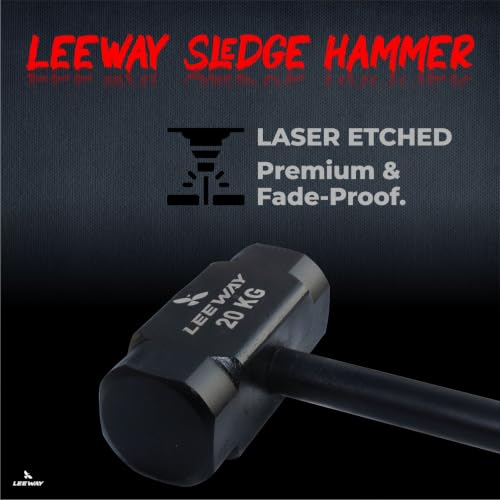 Image of LEEWAY 20 Kg Sledge Hammer for Strength Training, Gym Hammer, ClubBell, MaceBell for Full Body, Shoulder, Grip and Forearm Workout, Stretching Exercise Sledgehammer (Hammer, 20 kg)
