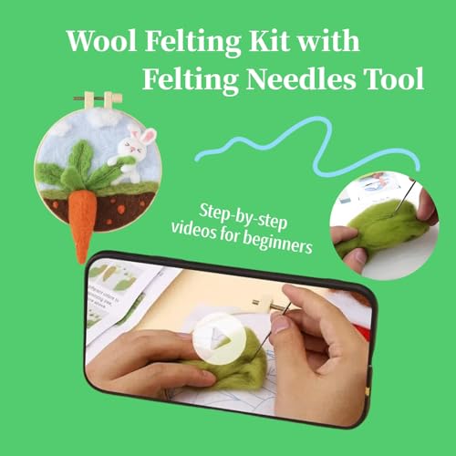Image of Needle Felt Starter Set,Felting Kits for Beginners Needle Felting Kit | Wool Felting Kit,Adult,Beginner