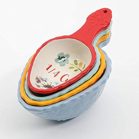 Pioneer Woman Willow Ceramic Measuring Scoop Set Cover