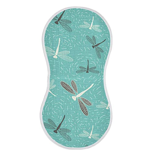 Image of xigua Dragonfly 1 Pack Cotton Baby Burp Cloths Extra Soft Absorbent for Newborn Boys Girls,22 x 11 Inch