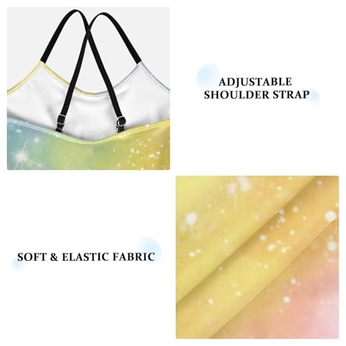 susiyo Rainbow Background Girls One Piece Swimsuits with Adjustable Straps Bathing Suits for 3-10 Years Old3