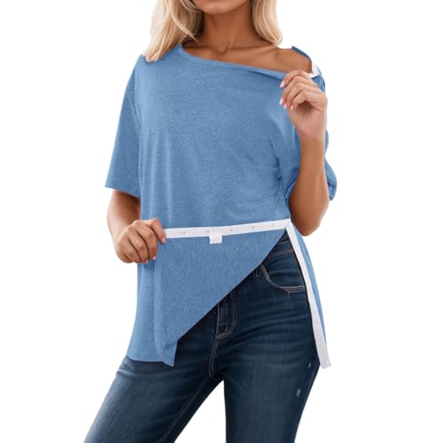 DUHENWU Chemise chirurgicale à épaules postales pour femme - T-shirt à manches courtes - Vêtement de chimiothérapie après une chirurgie de l'épaule - Chemises de rééducation - Chemo - Manchette des