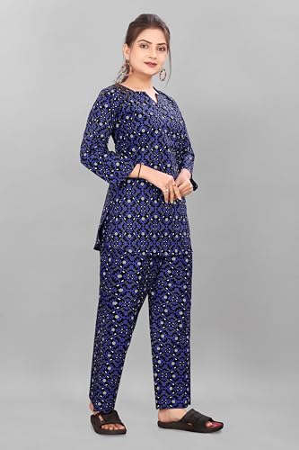 Image of Women's Pure Cotton Top and Pyjama Set