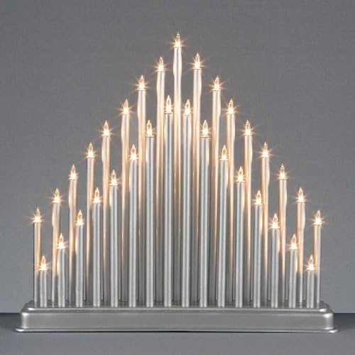 HHH Hunting Marco Paul Christmas Silver Candle Bridge Tower-Modern Style 2 Spare Bulbs with 33 Light Thin Pipe Candles-Festive Indoor Decorative Home Accessories Home, Living Room & Xmas Window Decor