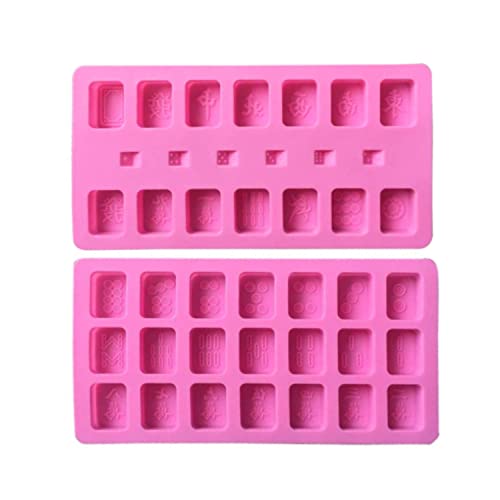 SYOUTOU 麻雀 骰子 シリコンモールド型 2セット 麻雀型 麻雀牌 麻雀卓 麻雀マット 角型 麻雀牌 麻雀マット 麻雀セット 抜き型 チョコ型 ムース型 プリン ゼリー 製菓道具 石けん型製パン型 調理器具 シリコン型 手作り クッキー ギフト ムー