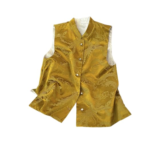 Gilet style chinois réversible pour femme gilet vintage de mi-saison