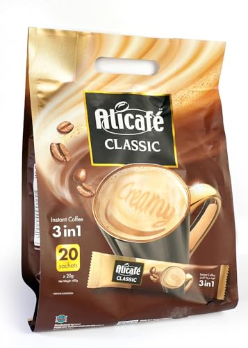 Image of Alicafe Classic Instant Coffee 3 in 1 Ground Coffee Creamy Premix 20 Sachets 400gm