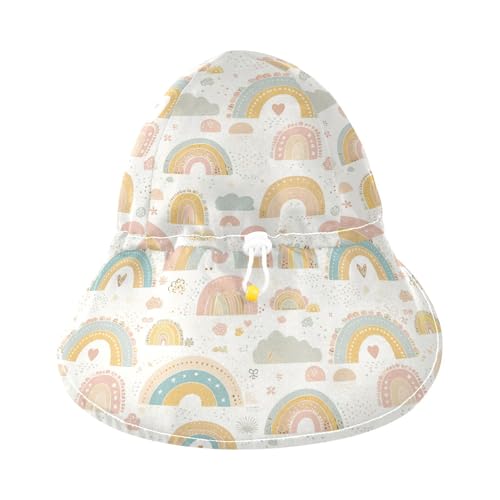 Cute Cartoon Rainbows Toddler Boy Girl Sun Hat Baby Boys Beach Girl Sun Protection Neck Flap Traveling Swim3