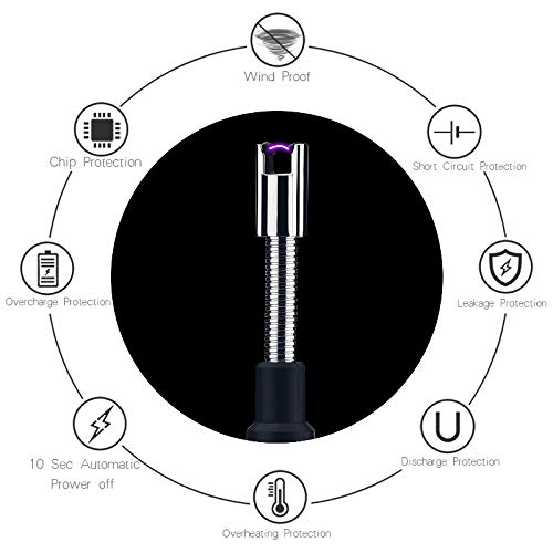 VOMONO Lichtbogen Feuerzeug Elektronische, Dehnbar bis 70 cm,360° Kerzenfeuerzeug, Aufladbar USB Feuerzeug für BBQ Grill… – Bild 5
