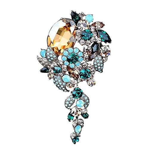Broche à franges rétro en strass élégante pour manteau d'hiver féminin