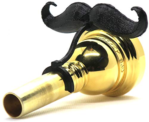 Brasstache - Clip-on Mustache for Large Shank Trombone or Euphonium Mouthpiece