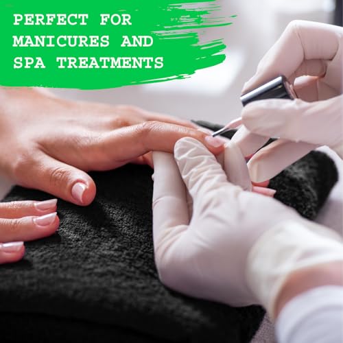 Image of GREEN LIFESTYLE Black Microfiber Bleach Safe Towel Bulk Sets, Premium Spa Quality, Super Soft and Absorbent for Gym, Pool, Spa, Salon and Home (12 Pack)