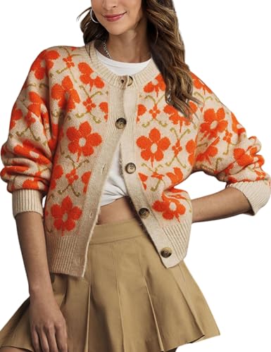 MINSURE Women Floral Cardigan Sweater Open Front...