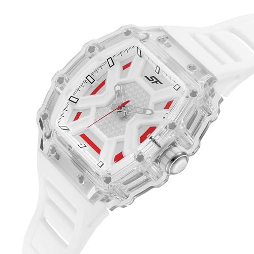 Image of SF Maiden Voyage Sport Watch Quartz Analog with White Dial White Silicon Strap Watch for Men - 77178PP05W