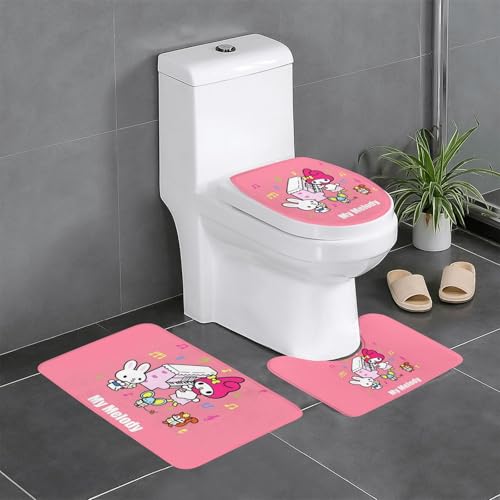 マイメロ 　トイレマット バスマット ホルダー　３点　ゼブラ柄 マイメロ トイレマット バスマット ホルダー 3点 ゼブラ柄