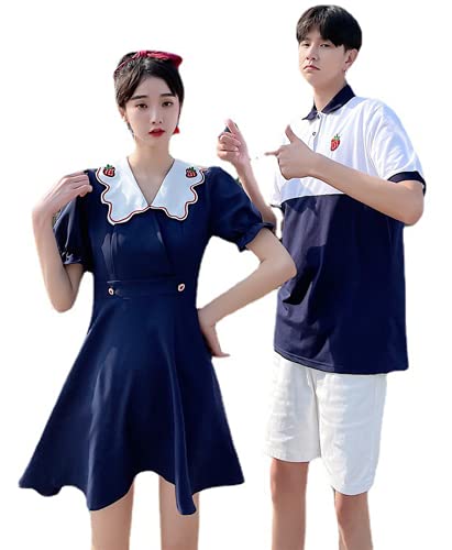 ペアルック tシャツ 半袖 春夏 カップル お揃い 夫婦 恋人 tシャツ パンツ メンズ スウェット レディース ワンピース おしゃれ ペアお揃い 春服 韓国風 プレゼント 上下セット (男,XL)