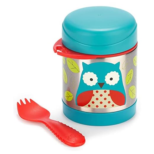 Skip Hop Zoo Owl - Tarro aislado del alimento, 325ml, 12m+