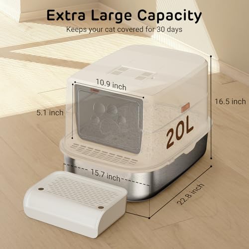 Arenero iPettie S01 acero inoxidable 20L cerrado miniatura 5