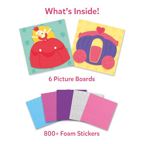 Image of Skillmatics Foam Sticker Art Activity - Unicorns & Princesses, Mess-Free Fun for Kids, 800+ 3D Foam Stickers, DIY Felt Craft Kits, Gifts for Girls & Boys Ages 3, 4, 5, 6, 7