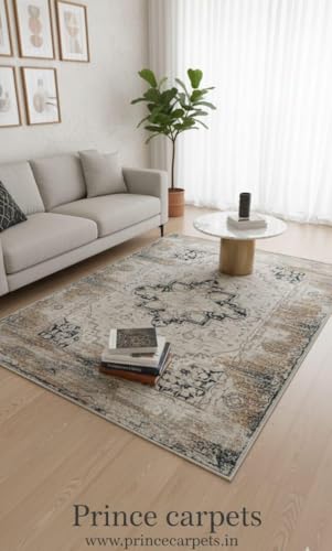 Image of Silk Touch Carpet for Living Room Bedroom 3x5 Feet (90x150 CM) | Washable Anti-Skid Galicha | Faded Carpets | Stain-Resistant Floor Rug
