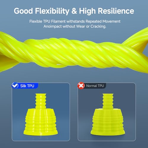 Image of Reprapper Silk TPU Filament, 95A Shore Hardness, 1kg TPU 1.75mm, Elastic 3D Printer Filament, Flexible & Soft Filament for 3D Printer (± 0.03mm) 2.2lb, Yellow