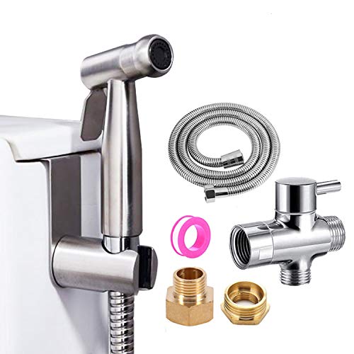 JIELUO Handheld Bidet Sproeier voor Toilet, Spray Attachment met slang, Baby Doek Luierwasmachine, RVS Reiniger en Douchesproeier voor huisdier, Badkamer of Toilet(4pack)