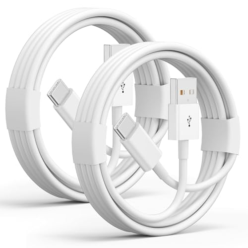 Cable USB C [1m+2m/Lot de 2] Charge Rapide 3A,Câble USB vers USB C 60W, Cable 4.0 Chargeur Type C pour iPhone 17 16 15, pour Samsung Galaxy S25/S24/S23, pour...