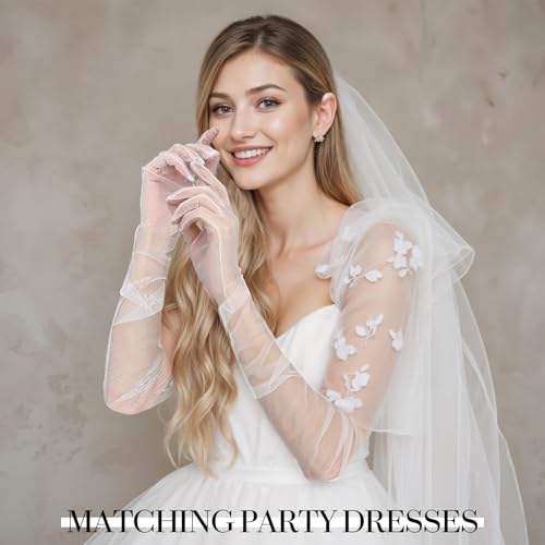 Women's Sheer Gloves Black and Long Gloves Stretchy Ruched Opera Glove, Mesh Tulle Dance Glove3