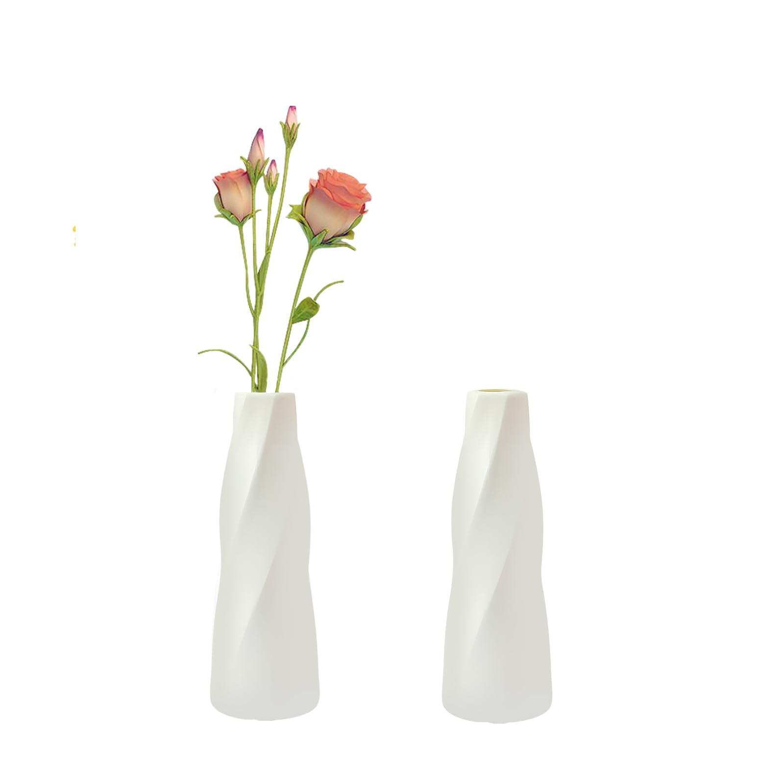 Small Plastic Vase For Flowers, 2 Pcs (21 x 7 x 4cm)